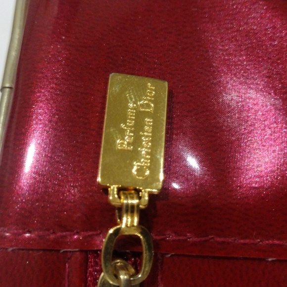 Vintage Christian Dior Red & Gold Parfums Toiletry Bag F096175300 Cosmetic Pouch - Picture 7 of 12